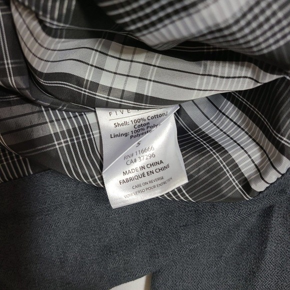 Five Four Lightweight Jacket Mens Small Grey Cotton Zip Bomber Windbreaker - Picture 4 of 4